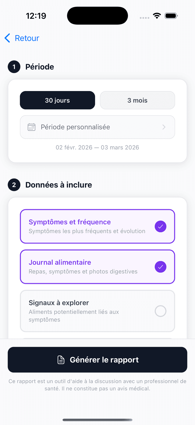 Générez votre synthèse médicale